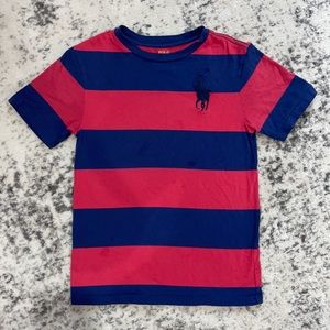 Red\Navy boys Polo Ralph Lauren shirt. Small stain on front, great condition